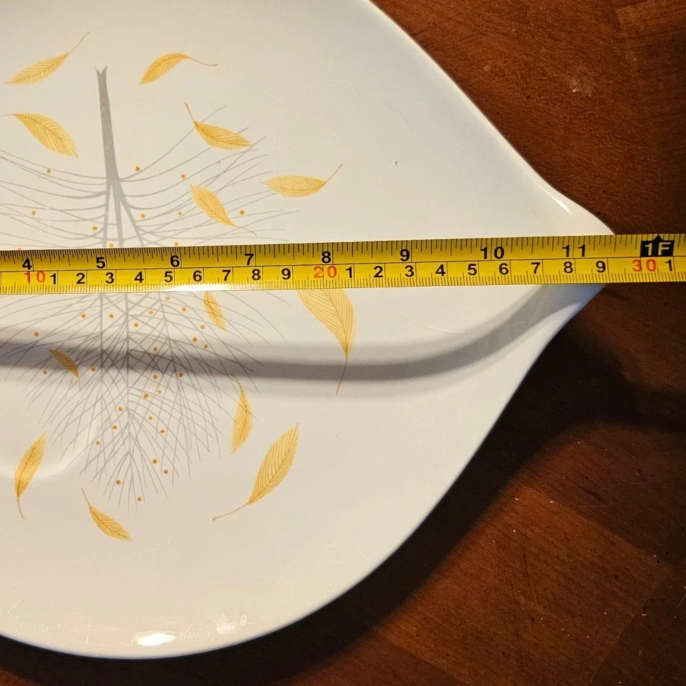 Eva Zeisel Hallcraft Century Autumn Leaves Snack Plate Mid Century Modern MCM